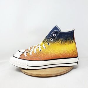 Converse Chuck Taylor 70 Hi Shoes Mens 9.5 Scatter Dye High Orange Blue Sneakers